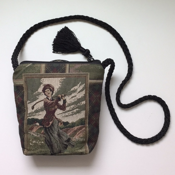 Vintage Handbags - VINTAGE MISS BONNIE Fabric Golf Crossbody Bag